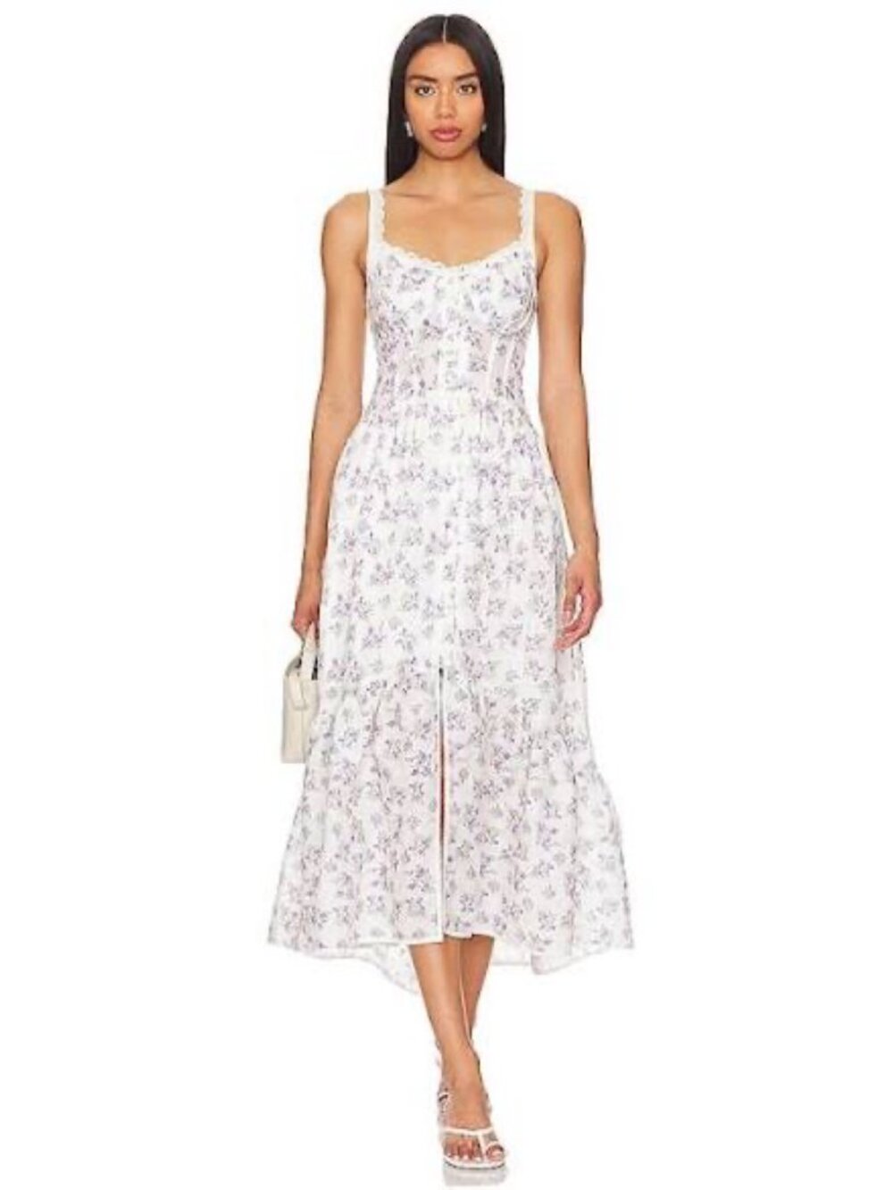 Astr The Label Yamila Corset Midi Dress in Lavender